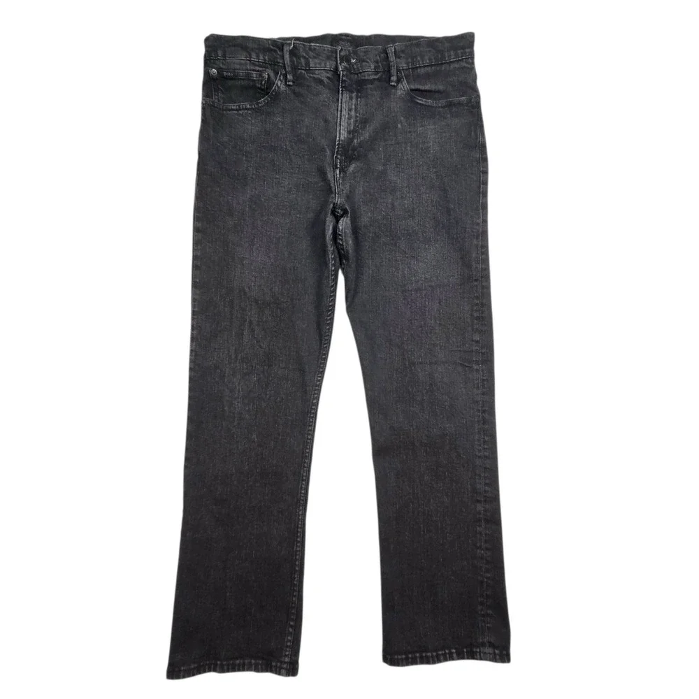 Polo Ralph Lauren Thompson Relaxed Jeans Men 36x32 Fits 36×30 Black Straight Leg